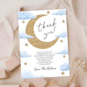 We zijn dolblij Boho Celestial Baby Shower Bedankkaart