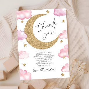 We zijn dolblij Boho Celestial Baby Shower Bedankkaart