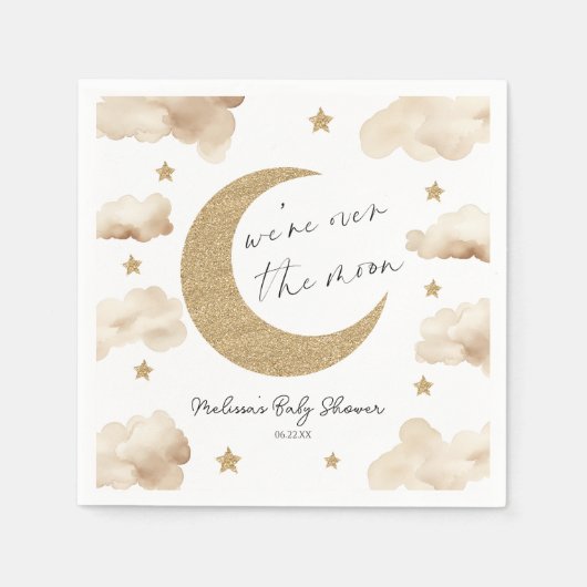 We zijn dolblij Boho Celestial Baby Shower Servet (Voorkant)