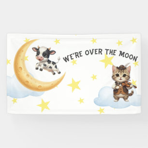 We zijn dolblij, Koe, Maan, Kat Baby Shower Spandoek