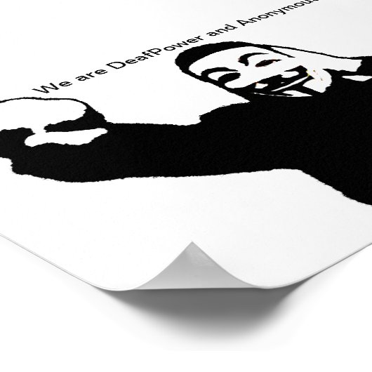 We zijn doofkracht en anonieme. poster (Hoek)