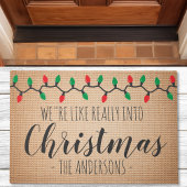 We zijn echt dol op Kerstmis Grappig Deurmat