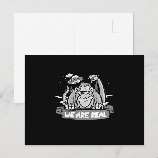 We zijn echt Nessie Loch Ness Monster Bigfoot UFO Briefkaart (Voorkant / Achterkant)