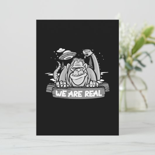 We zijn echt Nessie Loch Ness Monster Bigfoot UFO  Kaart (Staand voorkant)