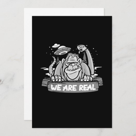 We zijn echt Nessie Loch Ness Monster Bigfoot UFO Kaart (Voorkant / Achterkant)