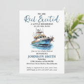 We zijn echt opgewonden Waterverf Vissende Baby sh Kaart (Staand voorkant)