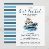 We zijn echt opgewonden Waterverf Vissende Baby sh Kaart (Voorkant / Achterkant)