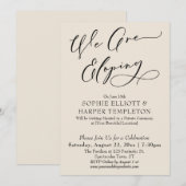 We zijn een eenvoudige elegante Cream Celebration  Kaart (Voorkant / Achterkant)