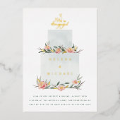 We zijn een 'Engaged Cake Engagement Party' Folie Uitnodiging (Voorkant)