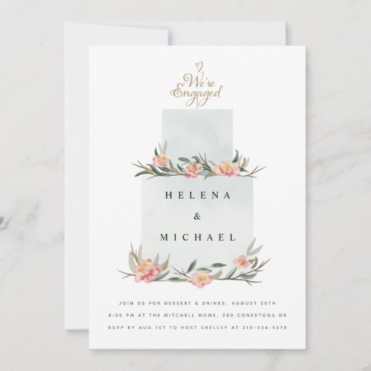 We zijn een 'Engaged Cake Engagement Party' Kaart (Voorkant)