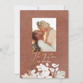 We zijn een foto van Terracotta Engagement Party Kaart (Achterkant)