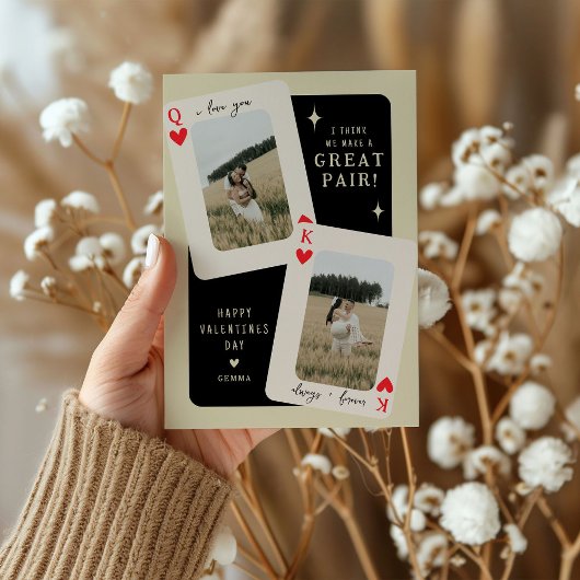 We Zijn Een Geweldig Koppel Koning/Vrouw Foto Vale Feestdagenkaart