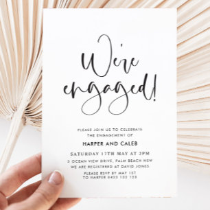 We zijn een minimale zwarte White Engagement Party Kaart