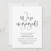 We zijn een minimale zwarte White Engagement Party Kaart (Voorkant)