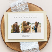 We zijn een minimalistische foto-verlovingsaankond kaart