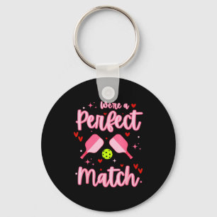 We zijn een perfecte match Grappige Ckleball Valen Sleutelhanger
