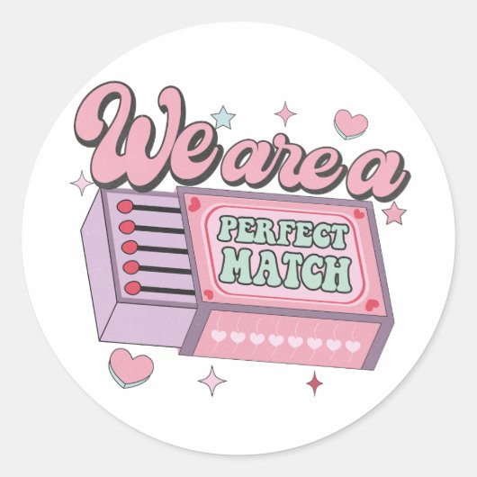 We zijn een perfecte match - pakket van matchstick ronde sticker (Voorkant)