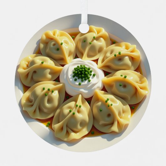 We zijn een perfecte Pierogi! Grappige kerst Metalen Ornament (Voorkant)