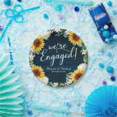 We zijn een Rustic Sunflower Engagement Party Papieren Bordje (Feest)