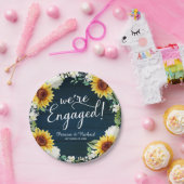 We zijn een Rustic Sunflower Engagement Party Papieren Bordje (Feest)