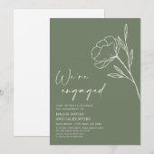 We zijn een Sage Green Engagement Party Kaart (Voorkant / Achterkant)