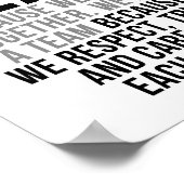 We zijn een team omdat we respect, vertrouwen en z poster (Hoek)