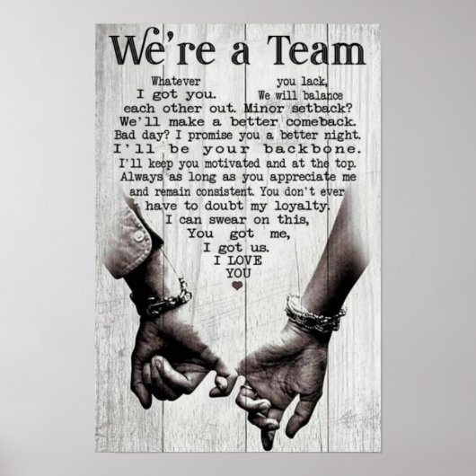 We zijn een team, wat je ook mist poster (Voorkant)