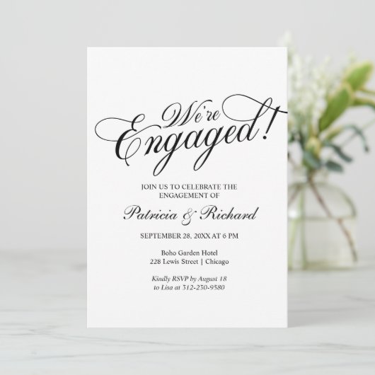 We zijn een uitnodiging van de Engaged Party (Staand voorkant)