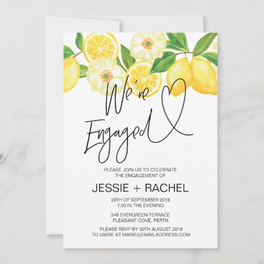 We zijn een zomerfeest voor de Lemon Engagement Pa Kaart (Voorkant)
