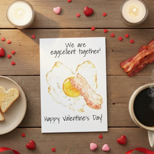 We zijn Eggcellent Together Bacon Valentijnsdag Kaart
