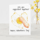 We zijn Eggcellent Together Bacon Valentijnsdag Kaart (Gele Bloem)