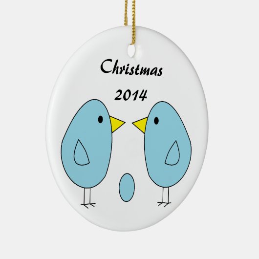 "We zijn Eggspecting!" kerstversiering Keramisch Ornament (Rechts)