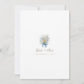 We zijn Eloping Fun Elegant Script Dusty Blue Flor Kaart (Achterkant)