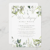 We zijn Eloping Silver Greenery Herfst Receptie Kaart