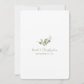 We zijn Eloping Silver Greenery Herfst Receptie Kaart (Achterkant)