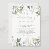 We zijn Eloping Silver Greenery Herfst Receptie Kaart (Voorkant)