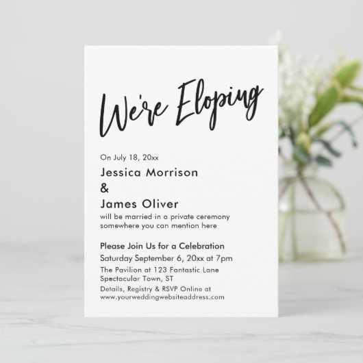 We zijn Eloping Typography, Minimal Handwriting Kaart (Staand voorkant)