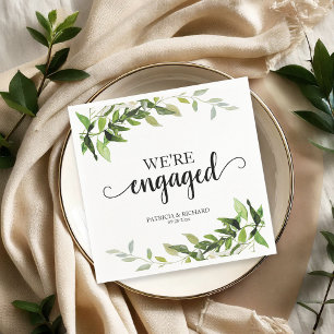 We zijn engaged groen engagement servet