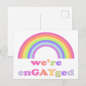 We zijn enGAYged - LGBT / Gay Pride Rainbow Briefkaart (Voorkant / Achterkant)