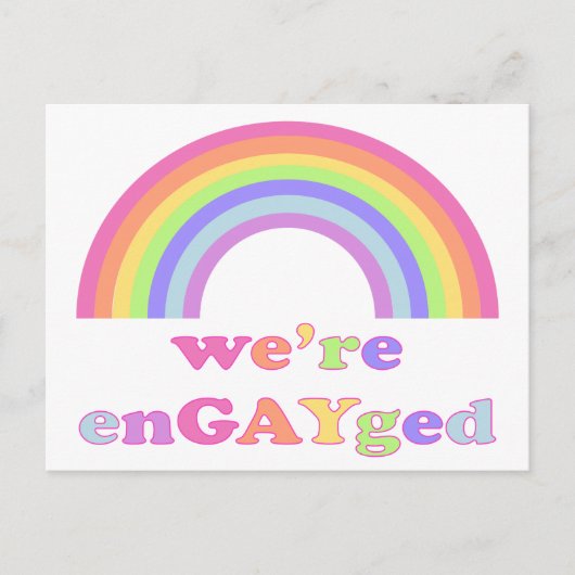 We zijn enGAYged - LGBT / Gay Pride Rainbow Briefkaart (Voorkant)