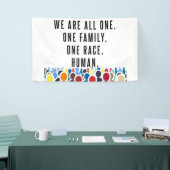 We zijn er allemaal één. spandoek (Beurs)