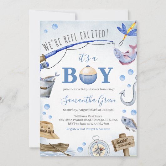 We zijn erg opgewonden Het is een Boy Baby shower Kaart (Voorkant)