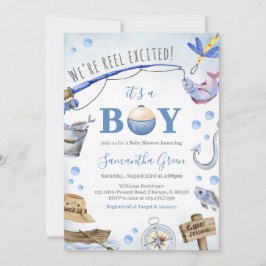 We zijn erg opgewonden Het is een Boy Baby shower Kaart