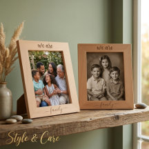 We zijn familie - 8" x 10" gegraveerde houten lijs