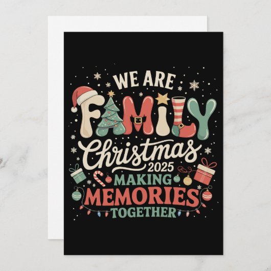 We zijn familie die samen kerstherinneringen maken feestdagenkaart (Voorkant / Achterkant)
