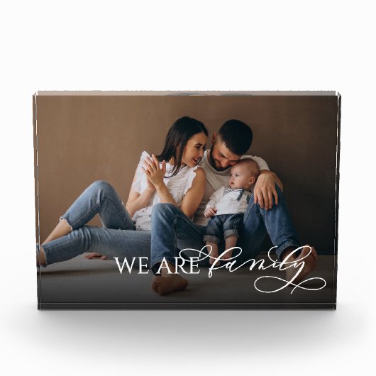 We zijn familie elegante handgeschreven script fotoblokken (Voorkant)