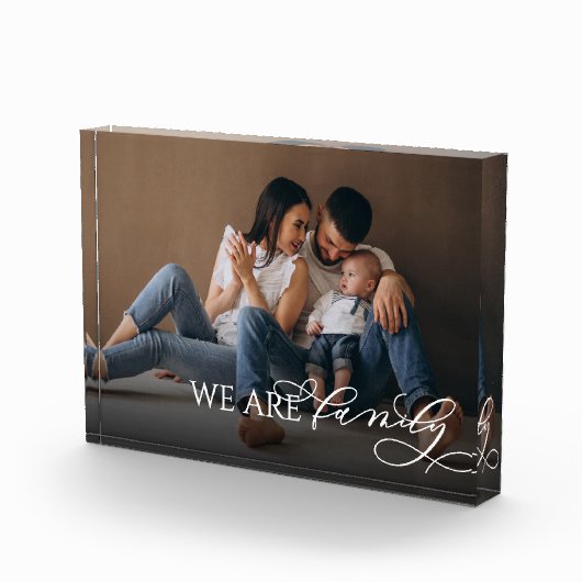 We zijn familie elegante handgeschreven script fotoblokken (Rechts)