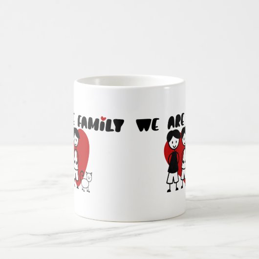 We zijn familie - homo's twee mannen en kat koffiemok (Center)