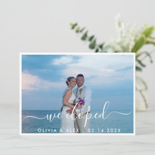 We zijn geëlimineerd Custom Photo Wedding Aankondiging (Staand voorkant)