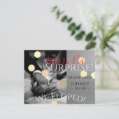 We zijn geëlimineerd Merry Big Surprise kerstvakan Briefkaart (Staand voorkant)